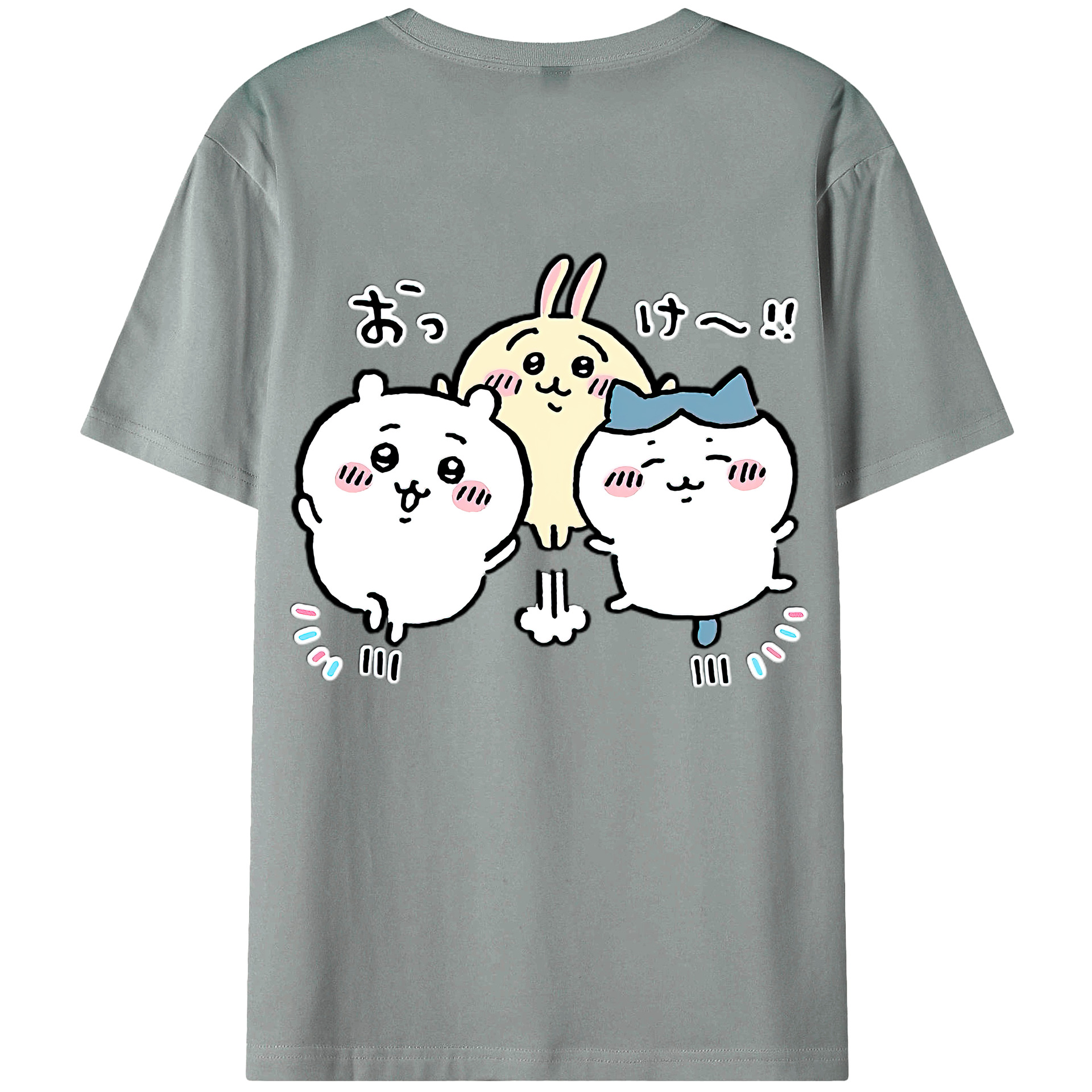（画像用） ちいかわ ちいかわ Chii-kawa chiikawa 綿100％ メンズ半袖Tシャツ（バックプリント） 通気性